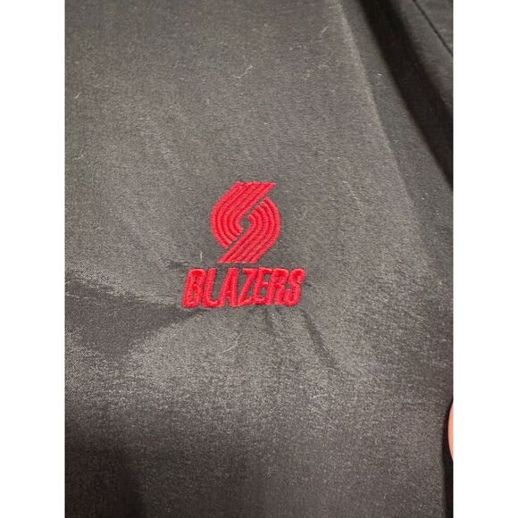 Vintage 90s Portland Trail Blazers XL Black Pullover Windbreaker – V-Neck - Picture 2 of 8